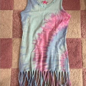 Tie-Dye Fringe Kids Tank Top